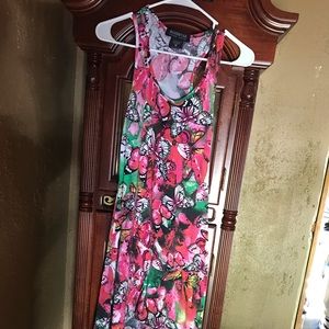 Butterfly asymmetrical hem dress